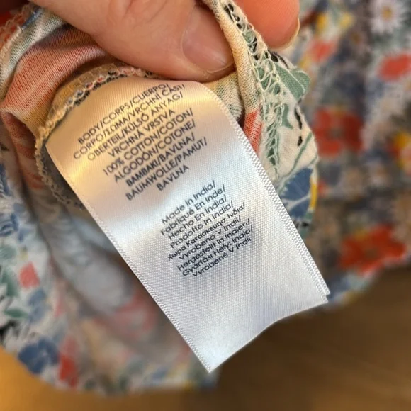 Chaps Floral Maxi Dress in Blue, Red, Yellow, White - Picture 6 of 6